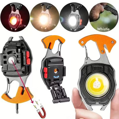 Multi-functional keychain flashlight
