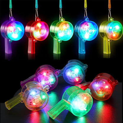 LED Light Up Whistle with Lanyard Necklace
