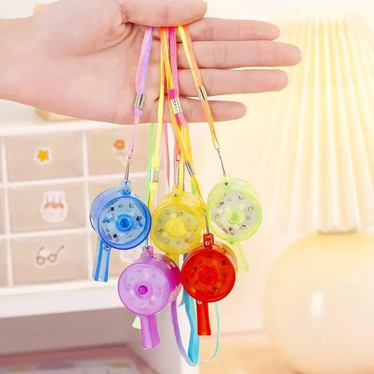 LED Light Up Whistle with Lanyard Necklace