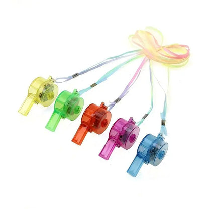 LED Light Up Whistle with Lanyard Necklace