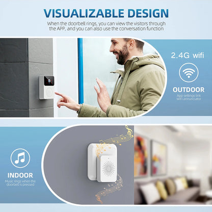 Wireless smart video doorbell